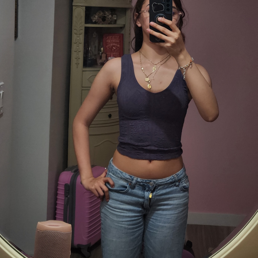 Purple Textured Knit Top